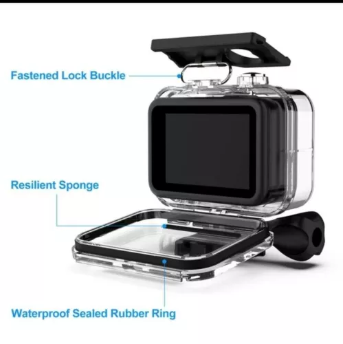 Funda protectora de buceo impermeable submarina negra para GoPro Hero 11 10 9 - Imagen 9 de 10