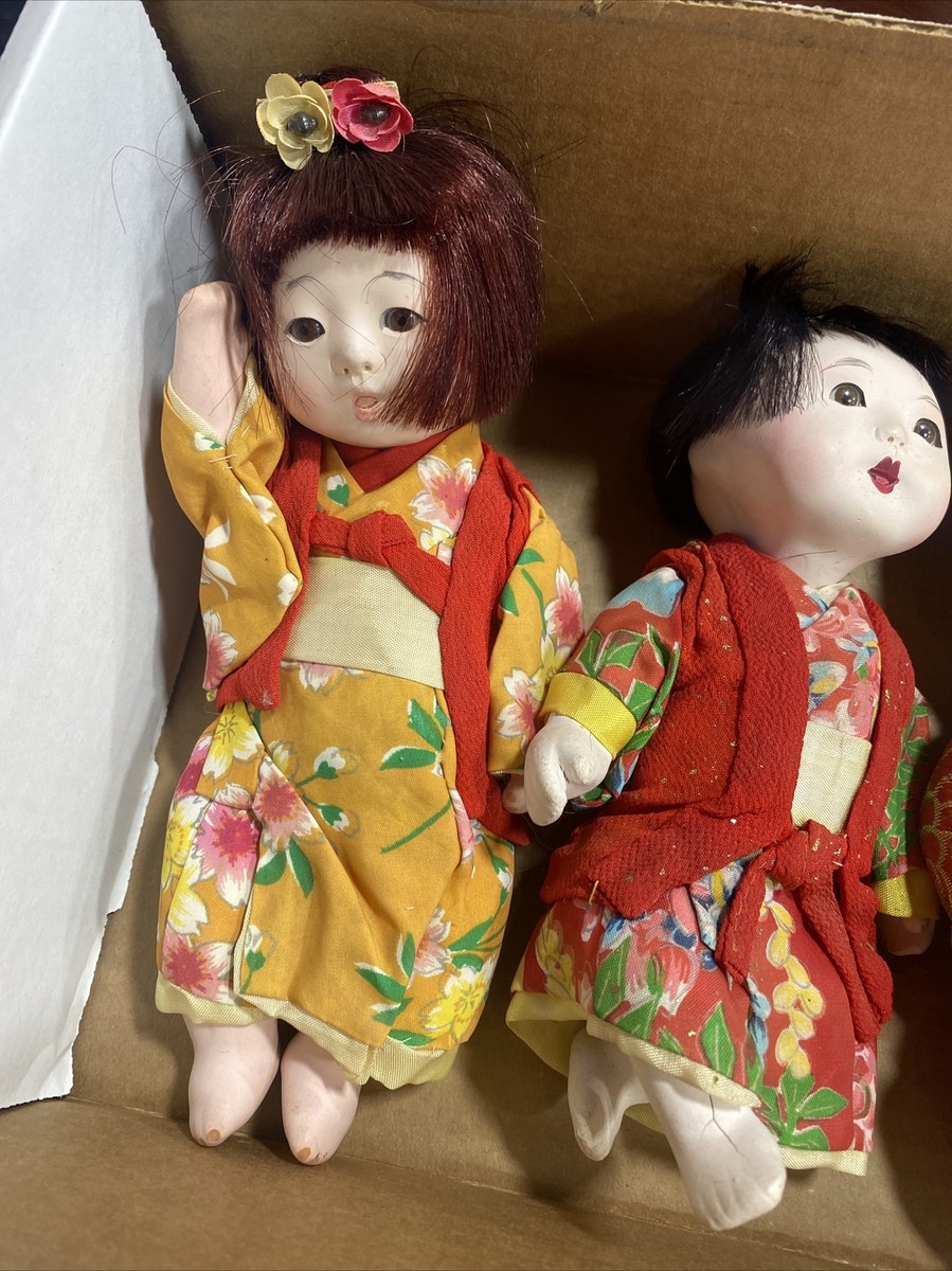 Vintage Japanese Porcelain Dolls qty 10 Bundle Estate Find