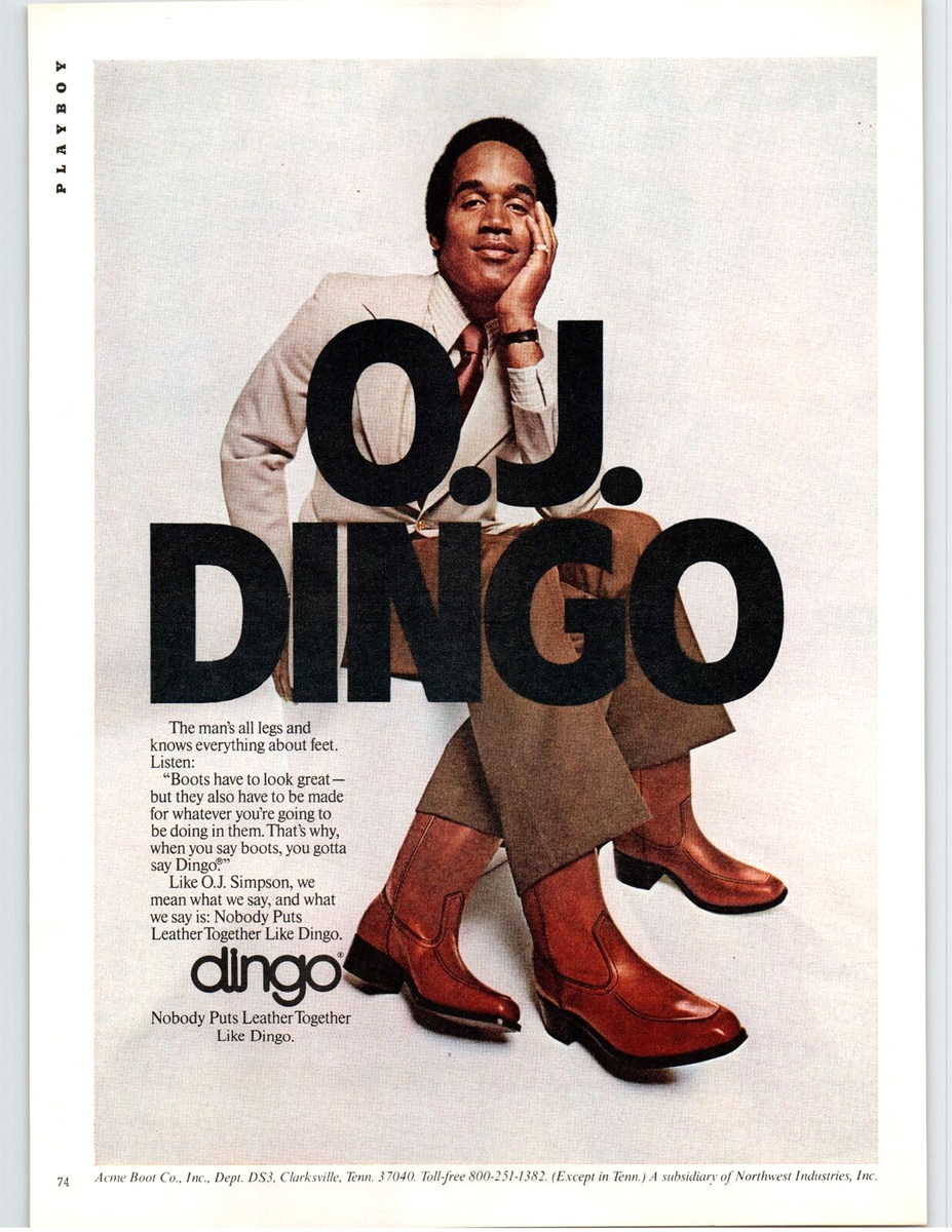 1977 OJ Dingo Boots O.J. Simpson Three Legs Brown Leather Vintage