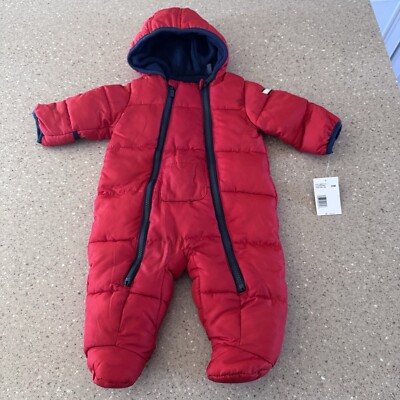 DKNY Baby Coat Age 3-6 Months Snowsuit Blue Double Zipper Foot