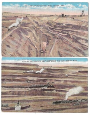 Hibbing Minnesota lot of 2 c1940's Sellers, Buffalo-Susquehanna Iron Mines