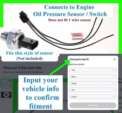 #ad #ad fits Ford Oil Pressure Sensor Switch Connector Plug Pigtail Wiring Harness Wire $24.99