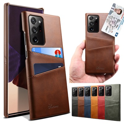 For Samsung Galaxy S24 Ultra S23 S22 Note20 Ultra Leather Card Holder Case Cover