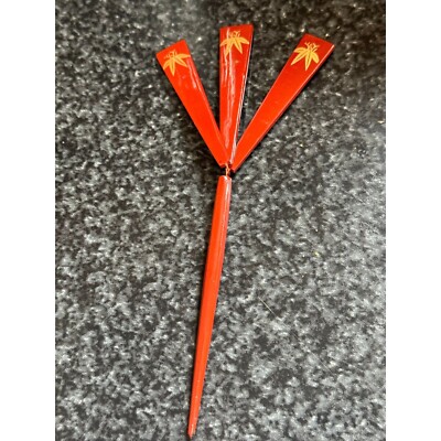 Japanese Kanzashi Hair Stick Brown Painted 3  display picture 1