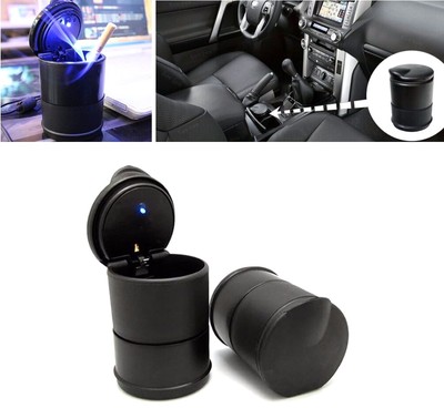 Posacenere Da Auto Con LED E Coperchio - Design Con Motivo Rombo - Portatile E Sicuro - Foto 5