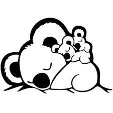 Koala Family Graphic Art Black Vinyl Decal Car Windows Laptop Tablet