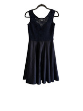 Morilee Madeline Lace and Satin Bridesmaid Dress with V-Back Navy Blue 8