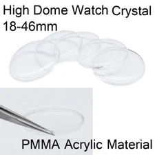 1mm High Dome Retro Pocket Watch Glass 18mm to 46mm Round Watch Crystal Mirror
