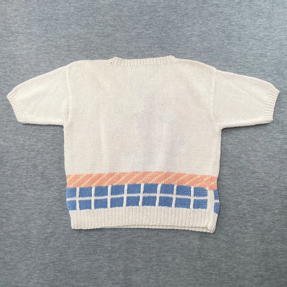 VTG 80s Susan Bristol Hand Knit Sweater Women 36 (Small) Flower Butterfly Easter - Image 2 of 4