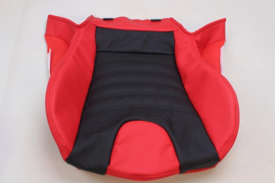Fundas de asiento de cuero real para asientos deportivos BMW Z3 para M rojas/negras 2 tonos hechas a medida Foto 3 de 4