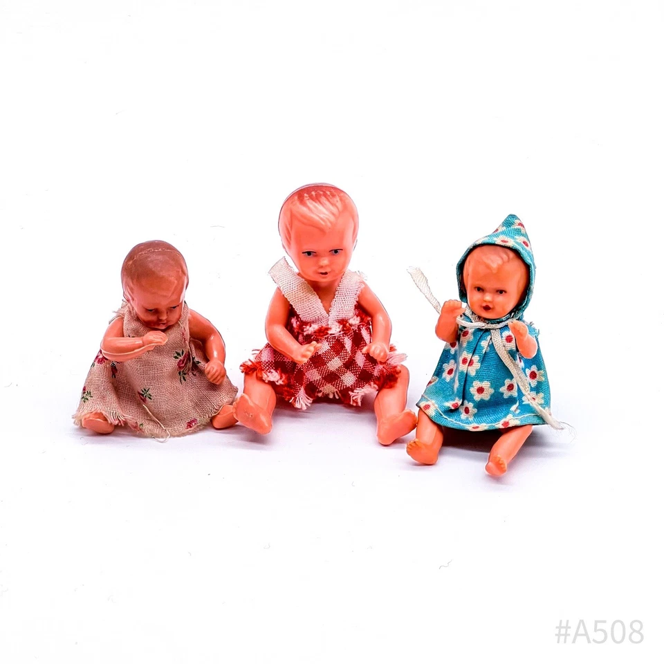 3x E.S.Celluloide Bambole per La Puppenstube Baby-Doll DDR W.Germany (3-tlg - Immagine 3 di 4