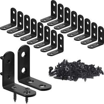 18PCS L Bracket Corner Bracket, FATLODA Stainless Steel L Brackets for Shelves