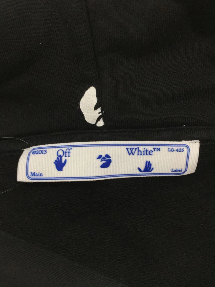 OFF WHITE Felpa con cappuccio bianca spenta cotone nera XS usata