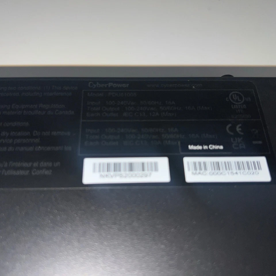 CyberPower PDU81005 Switched Metered-by-Outlet PDU, 100-240V, 20A, 8 Outlets - Image 4 of 4