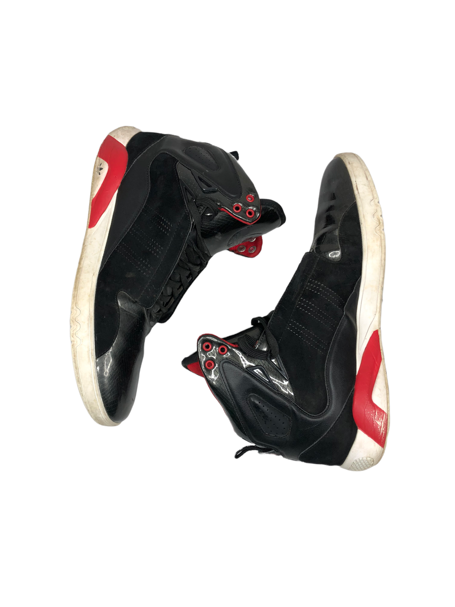 shue様　1215-01 Adidas Roundhouse 2.0 Black Red Basketball Shoes Men's (Size