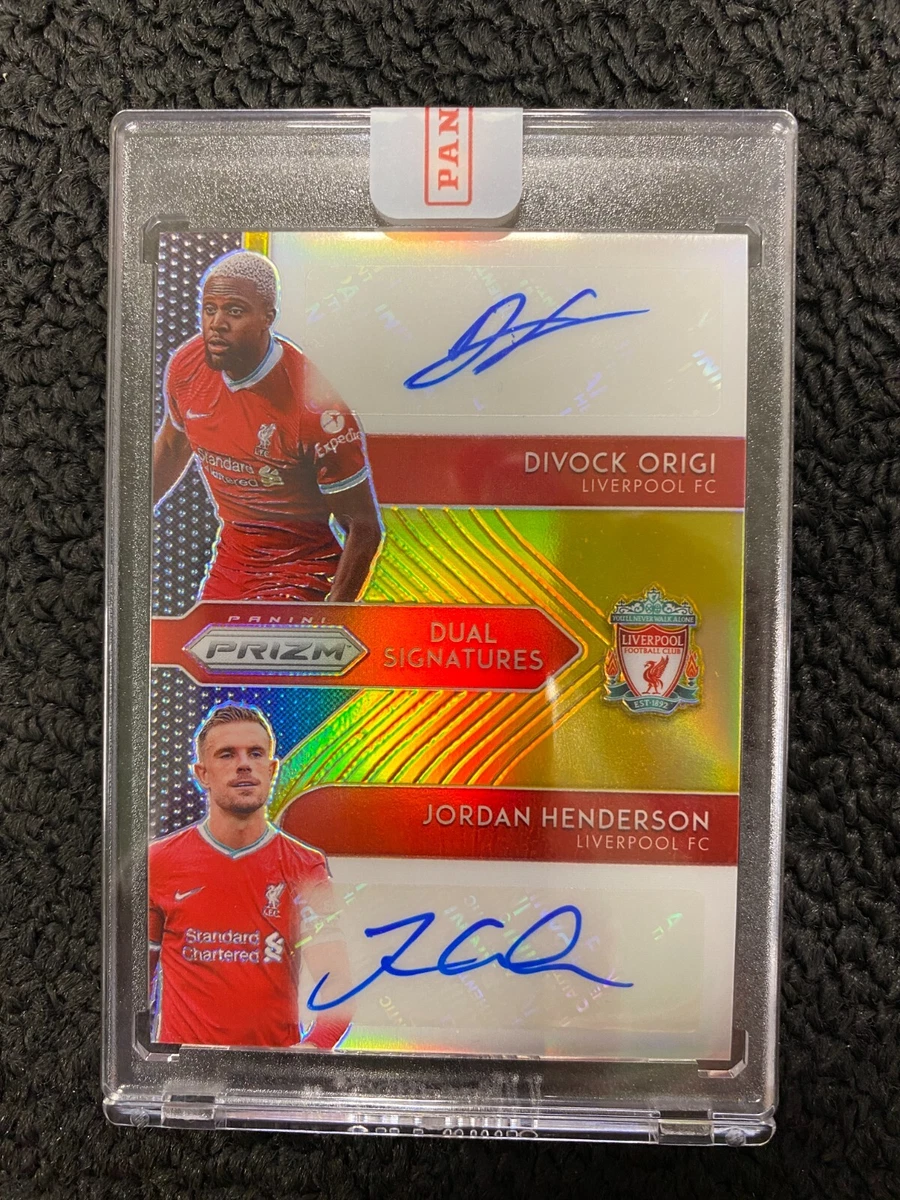 2020-21 Panini Prizm Premier League Dual Signatures Origi & Henderson Gold 1/1