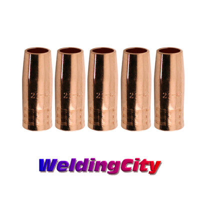 WeldingCity 5-pk MIG Welding Gun Nozzle 21-62 5/8'' for Lincoln 100L Tweco Mini/1