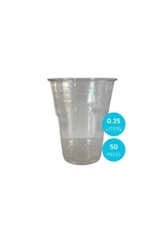 Huhtamaki plastic cups, 0.25l, Pack of 50, Clear