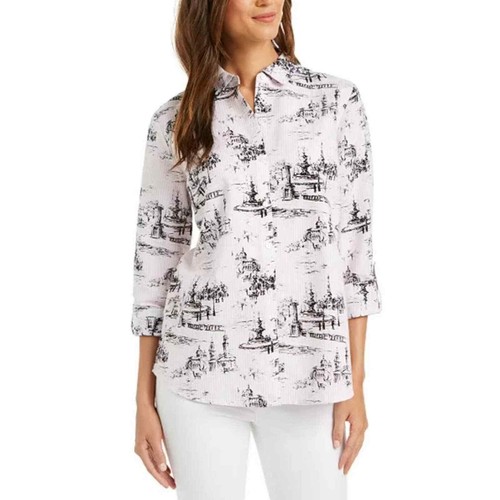 Charter Club Linen Blend Toile Print 