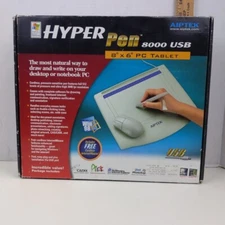 Aiptek HyperPen 8000 USB 8x6 Graphics Drawing Tablet PC Digital Art Pad Vintage