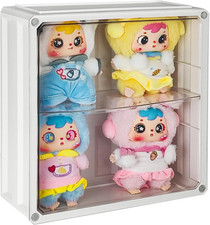 Display Case for Plush Doll, Wall-Mounted Collectibles Clear Case, Adjustable Di