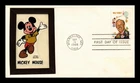 DR JIM STAMPS US COVER WALT DISNEY FDC MICKEY MOUSE PASTED ON CACHET