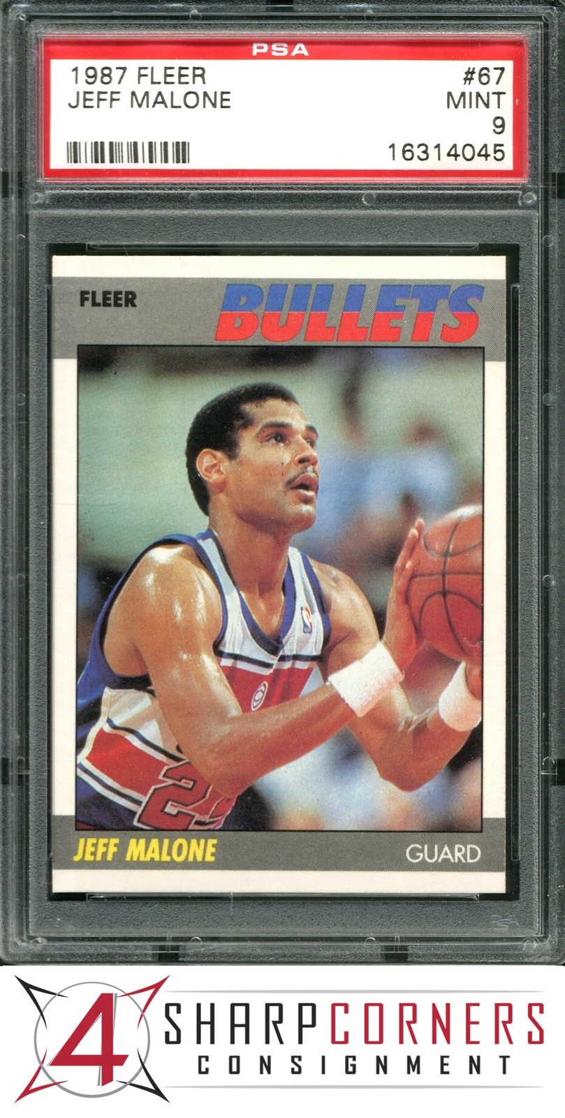 1987 FLEER #67 JEFF MALONE BULLETS SET BREAK PSA 9