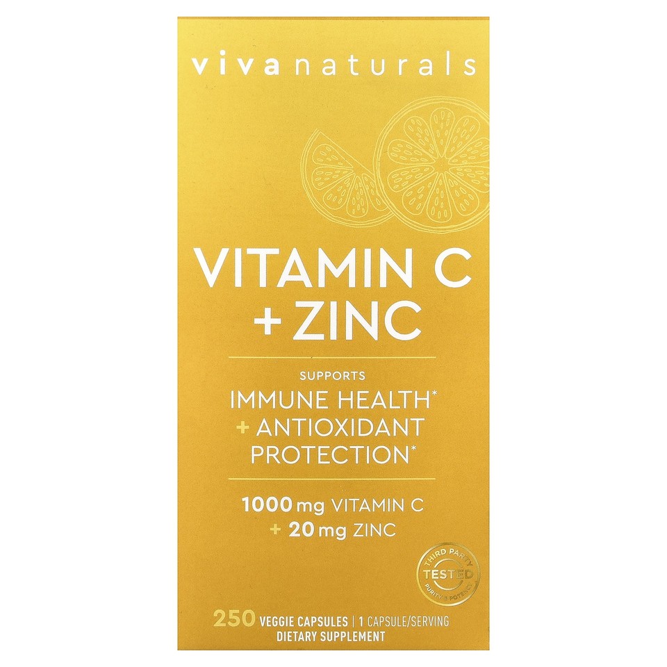 Vitamin C + Zinc, 250 Veggie Capsules