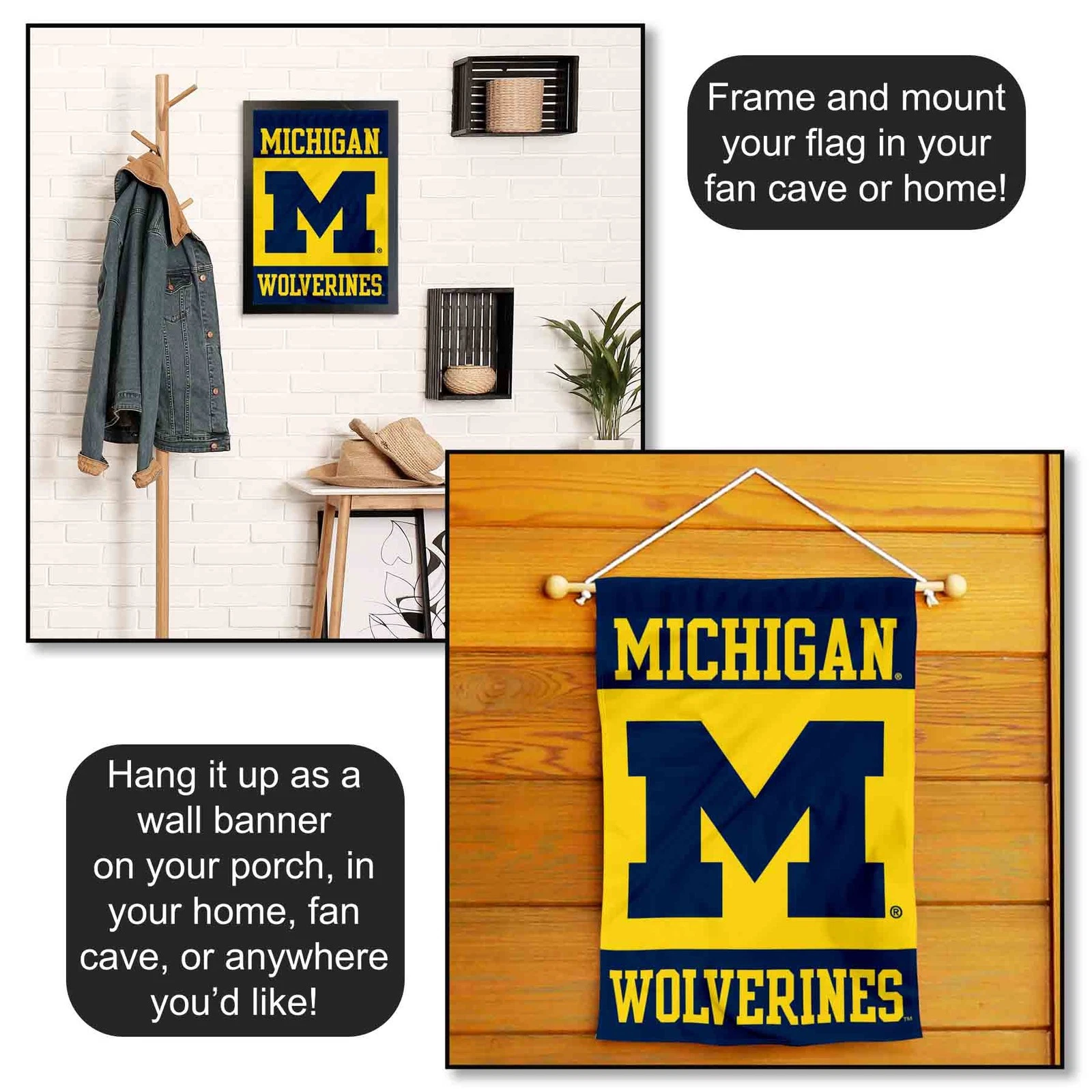 Michigan Wolverines Garden Flag