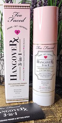 Too Faced Hangover 3-In-1 Replenishing Primer & Setting Spray - 4oz/120ml NIB 