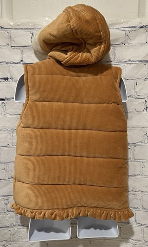 Nicole Miller Cozy Camel Corduroy Hooded Vest Girls Size 6 - Picture 5 of 7