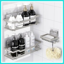 Shower Caddy Shelves Organizer Rack, 3 Pack Shower Caddy with Soap Holder, No...