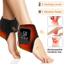 A Pair Electric Foot Ankle Heating Massager Vibration & Hot Compress Xmas Gift