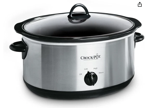 NIP Crock-Pot 7-Quart Manual Slow Cooker, Family Size Serves 8+ Stainless Steel