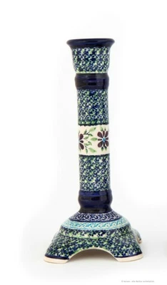 Bunzlauer Keramik Kerzenständer hoch Variante 3 Ø23,8 cm H=13,5 cm Dekor DU121 - Bild 1 von 2