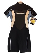 Sea Doo Wetsuit Shorty Womens Blue Neoprene 4 Way Flex Riding NWT Size 9/10