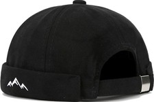 Mens Docker Cap Brimless Skullcap Worker Sailor Rolled Cuff Retro Beanie Hat