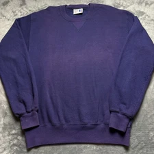 Vintage Russell Athletic High Cotton Sweatshirt Mens Medium Purple Fleece Lined