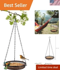 Powder-Coated Outdoor Bird Feeder with Mesh Platform - Attract Nature's Birds