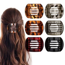 Obeoby 6 PCS Flat Hair Clips, Medium Claw 1 Count Pack of 6 , Leopard