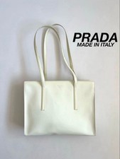 Borsa a tracolla Prada vintage in pelle verniciata bianca borsetta Giappone F/S USATA