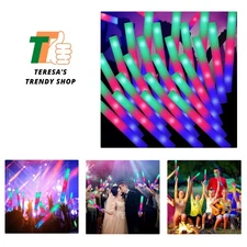 100PCS LED Foam Sticks, Foam Light Up Sticks with 3 Modes Colorful Flashing, ...