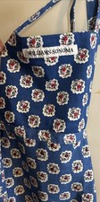 Williams Sonoma Cotton Apron W/Pockets Beautiful Multicolor Floral & Paisley