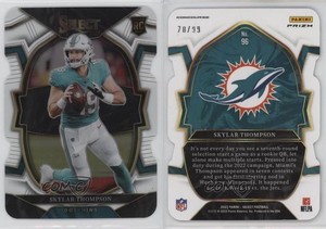 2022 Panini Select Concourse White Prizm Die-Cut /99 Skylar Thompson Rookie RC