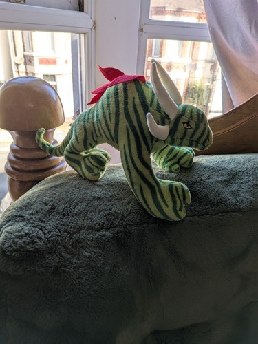 NICI GREEN STRIPED 13" DINOSAUR SOFT PLUSH TOY NEW NO TAGS - Picture 9 of 10