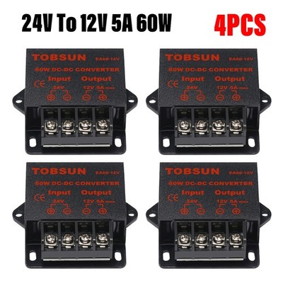 Voltage Converter DC 24V to 12V 5A 60W Power Regulator Step Down  Reducer  4PCS