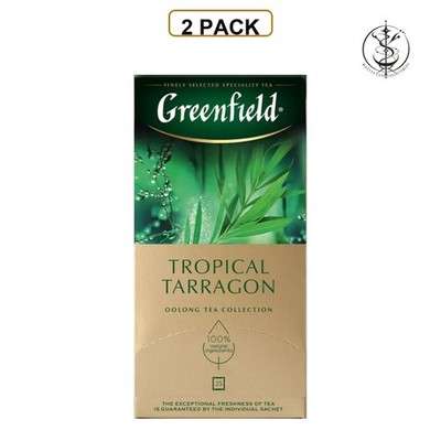 2 PACK - GREENFIELD OOLONG GREEN TEA Tropical Tarragon Apple Pineapple RF NO