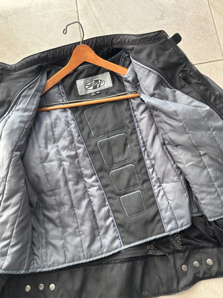 Chaqueta de cuero para motocicleta Joe Rocket Meta-X con cremallera aislada blindada negra 44 Foto 3 de 4