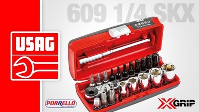 SORTIMENT SECHSKANT-BUCHSEN X-GRIP UND BIT-EINSÄTZE 23-TEILIG USAG 609 1/4 SKX