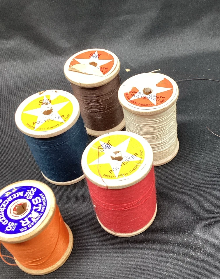 Vtg Star Thread - All Wood Spool - Qty 14 - Image 4 of 4